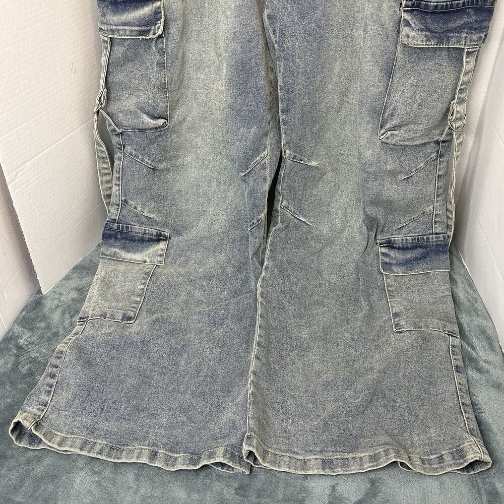 VIP Jeans Cargo Wide Leg Women’s Size 17/33 Skater Punk Stretch Sculpting - Picture 3 of 13